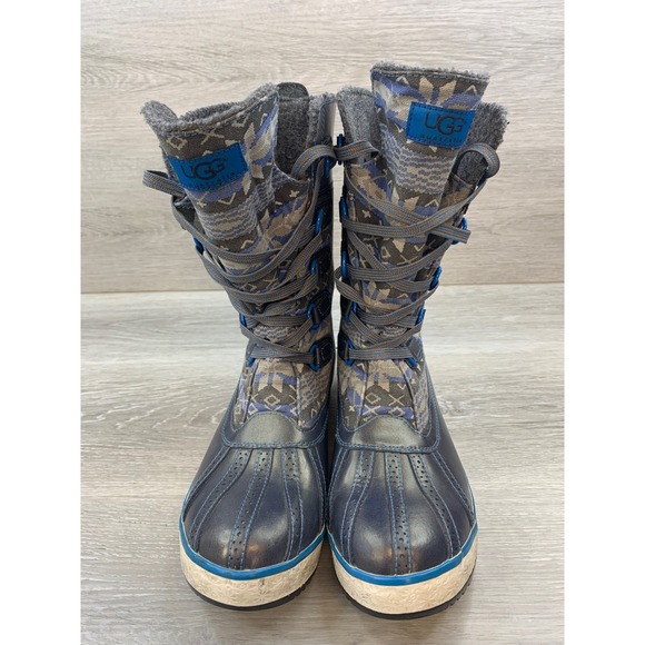 UGG‎ Australia Adirondack Women\'s Tall Blue Winter Boots Fair Isle Shoes main image 7